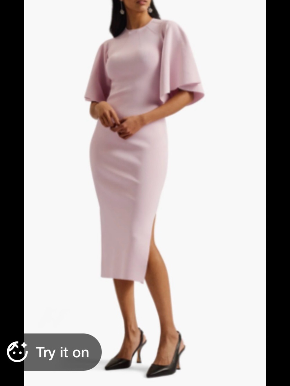 Ted Baker London Lounia Fluted Sleeve Body-Con Sweater Dress